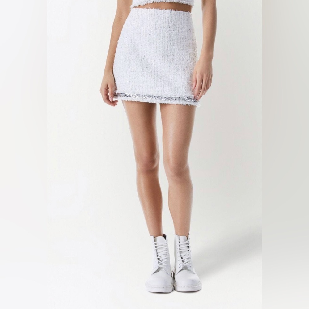 Alice + Olivia Elena Chain Tweed skirt